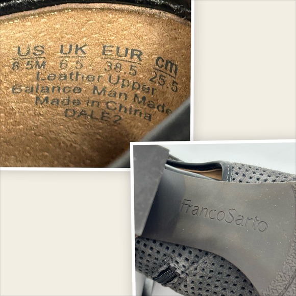 Franco‎ Sarto Dale Womens Suede Ankle Booties Size 8.5M Zip Gray Western Boho - Picture 8 of 9